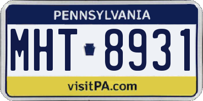 PA license plate MHT8931