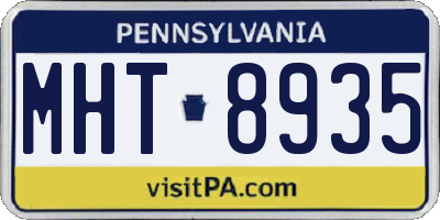 PA license plate MHT8935