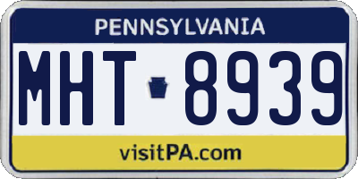 PA license plate MHT8939