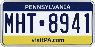 PA license plate MHT8941