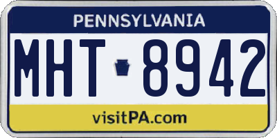 PA license plate MHT8942