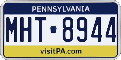 PA license plate MHT8944