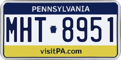PA license plate MHT8951