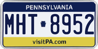 PA license plate MHT8952