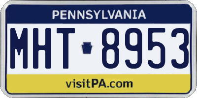 PA license plate MHT8953