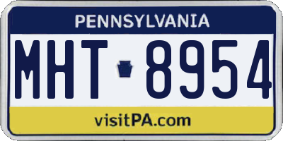 PA license plate MHT8954