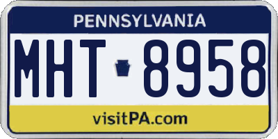 PA license plate MHT8958