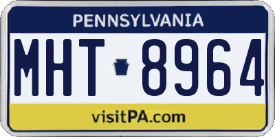 PA license plate MHT8964