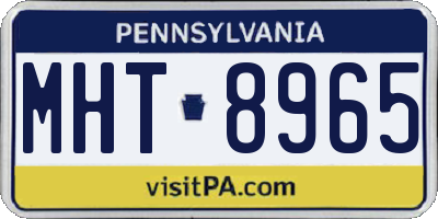 PA license plate MHT8965