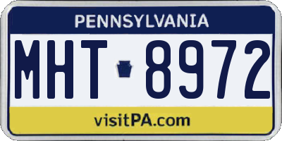 PA license plate MHT8972