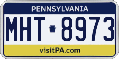PA license plate MHT8973