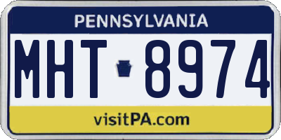 PA license plate MHT8974