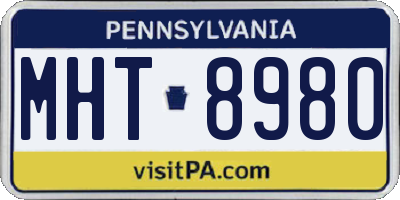 PA license plate MHT8980