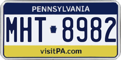 PA license plate MHT8982
