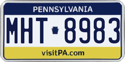 PA license plate MHT8983