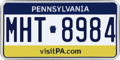 PA license plate MHT8984