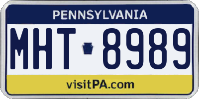 PA license plate MHT8989