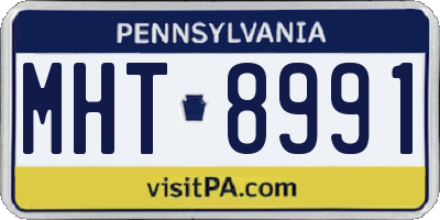 PA license plate MHT8991