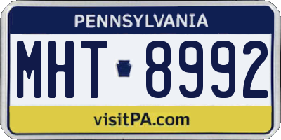 PA license plate MHT8992
