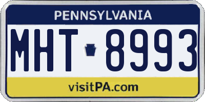 PA license plate MHT8993