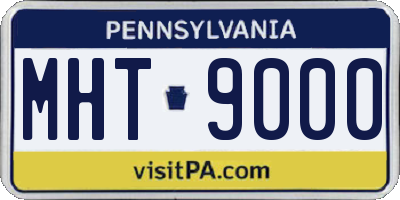 PA license plate MHT9000