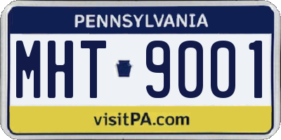 PA license plate MHT9001