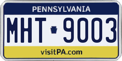 PA license plate MHT9003