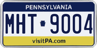 PA license plate MHT9004