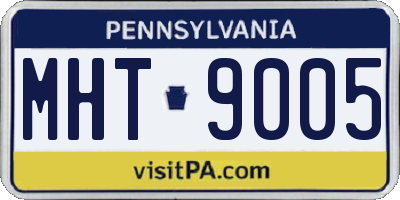 PA license plate MHT9005