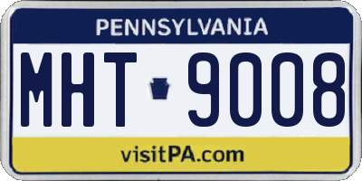 PA license plate MHT9008