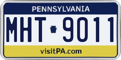 PA license plate MHT9011