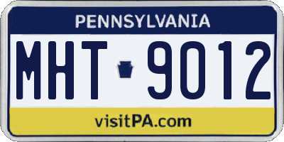 PA license plate MHT9012