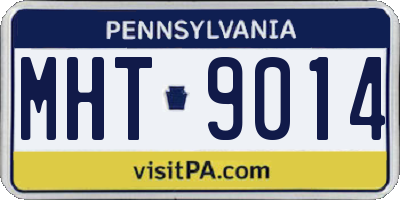 PA license plate MHT9014