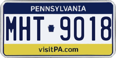 PA license plate MHT9018