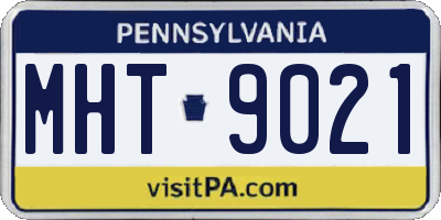 PA license plate MHT9021