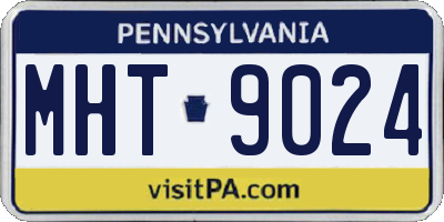 PA license plate MHT9024
