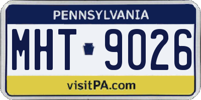 PA license plate MHT9026