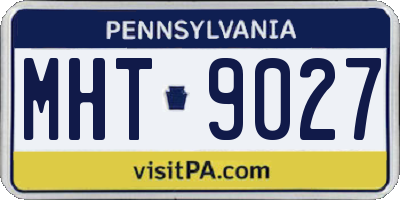 PA license plate MHT9027