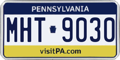 PA license plate MHT9030
