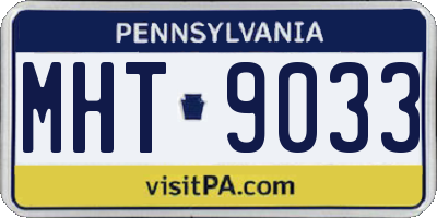 PA license plate MHT9033