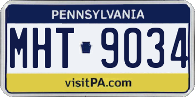PA license plate MHT9034