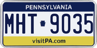 PA license plate MHT9035