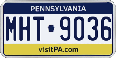 PA license plate MHT9036