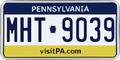 PA license plate MHT9039