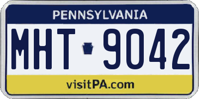 PA license plate MHT9042