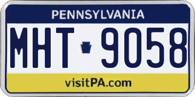 PA license plate MHT9058