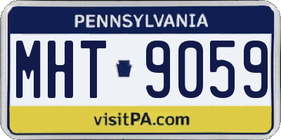 PA license plate MHT9059