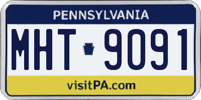 PA license plate MHT9091