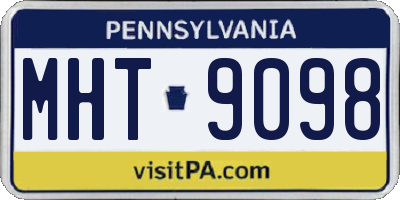 PA license plate MHT9098