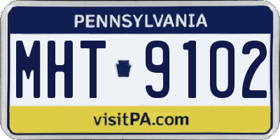 PA license plate MHT9102